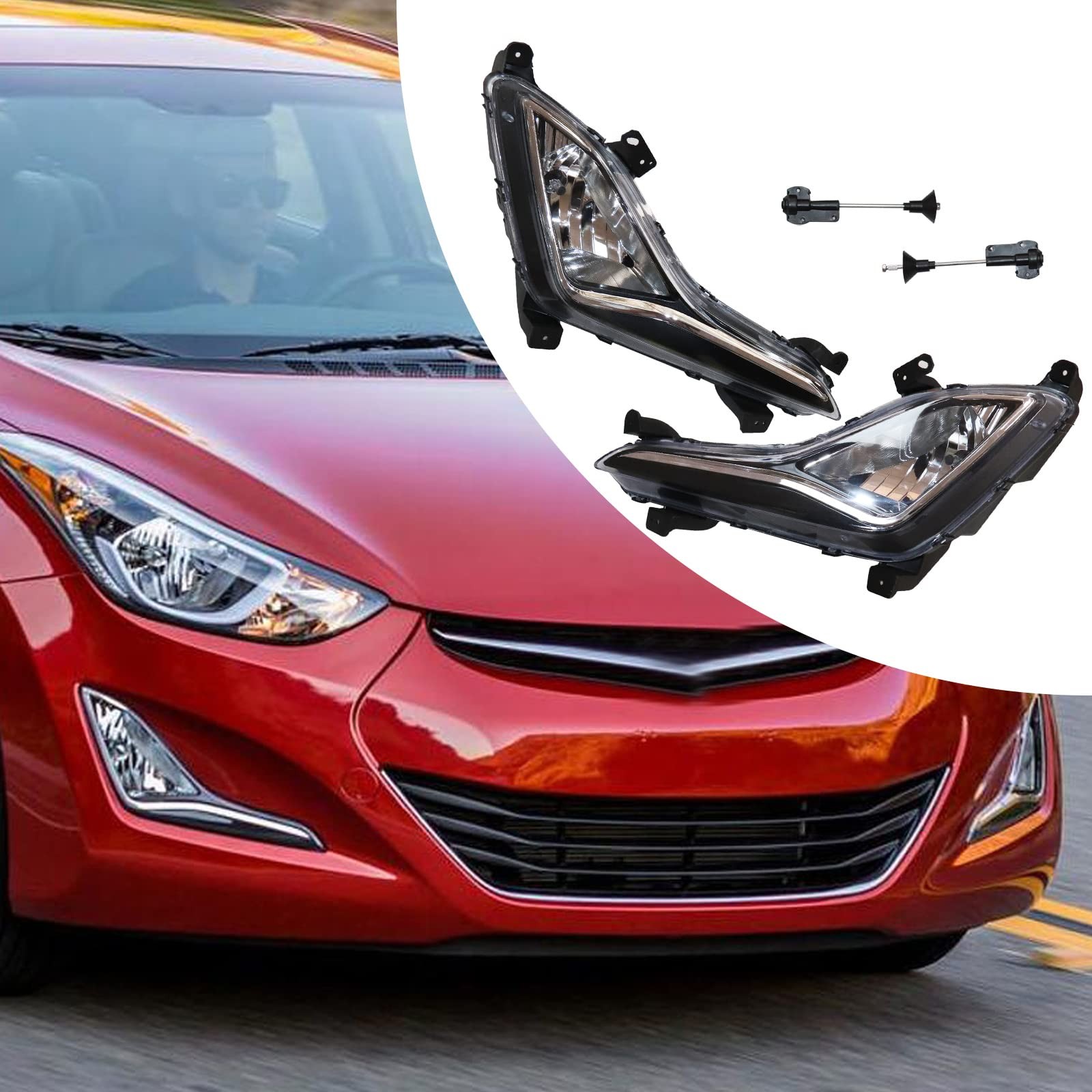 Fog Lights Set for 2014-2016 Hyundai Elantra 1.8L 2.0L 92201-3X210&92202-3X210