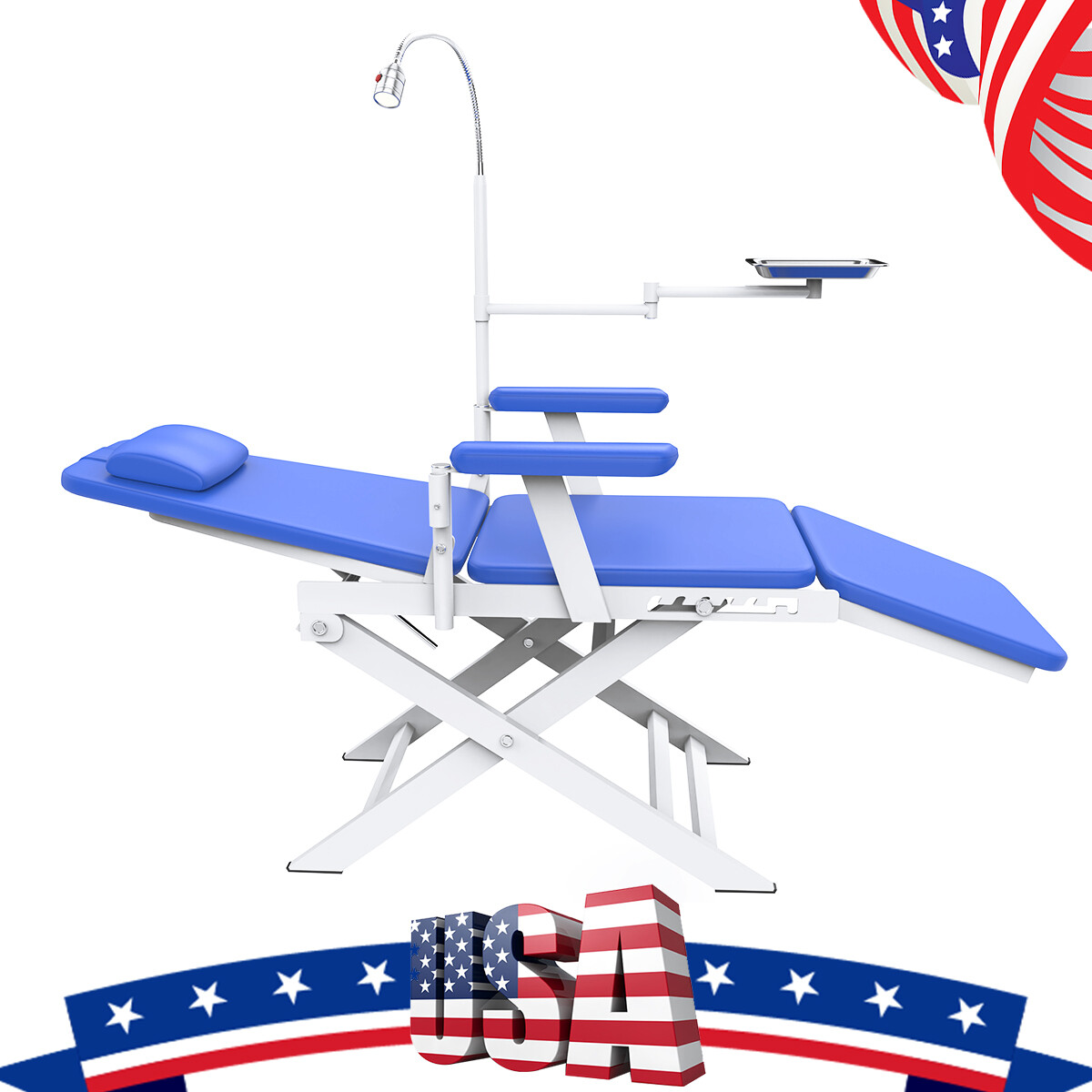 Portable Dental Chair silla dental portatil LED Light PU Leather/ w/Turbine Unit