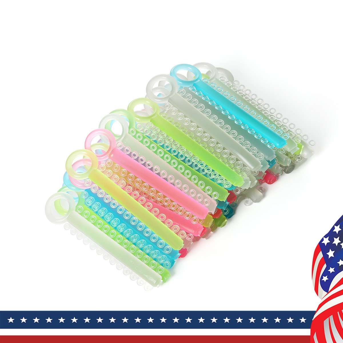 25 Colors AZDENT Dental Orthodontic Ligature Ties Elastic Rubber Bands Bracket