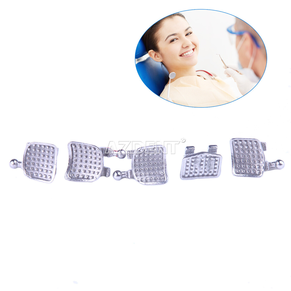10X Dental Orthodontic Monoblock Bracket Braces Mini Roth/MBT 018/022 AZDENT