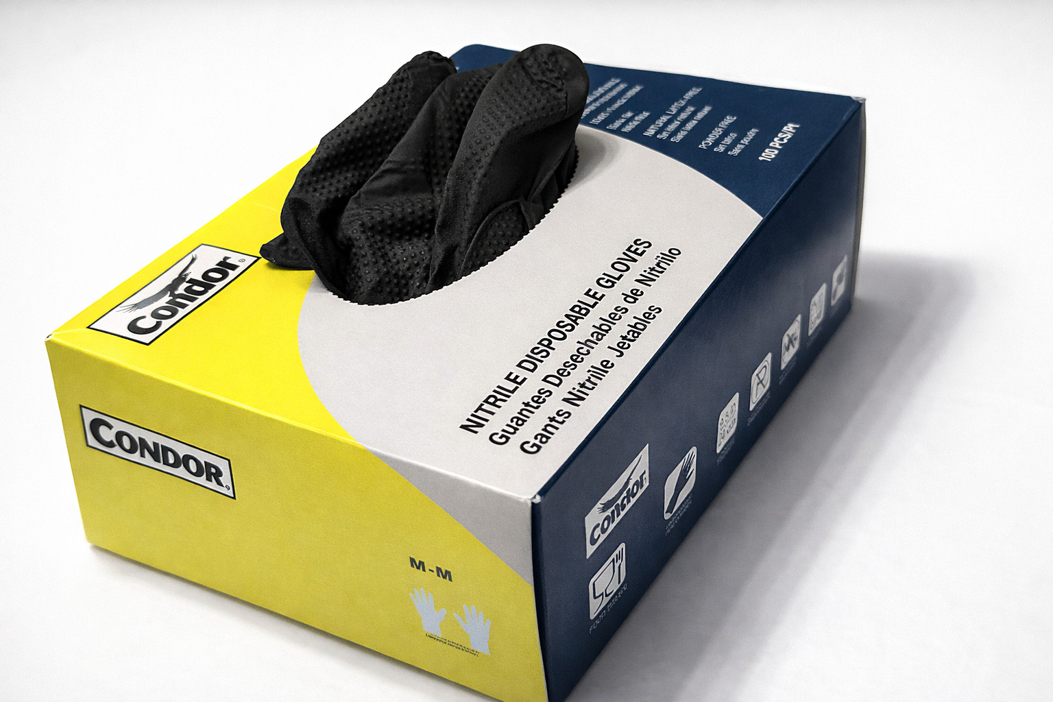 Black Nitrile Disposable Gloves Powder Free Diamond Texture 100Box 9Mil (M L XL)