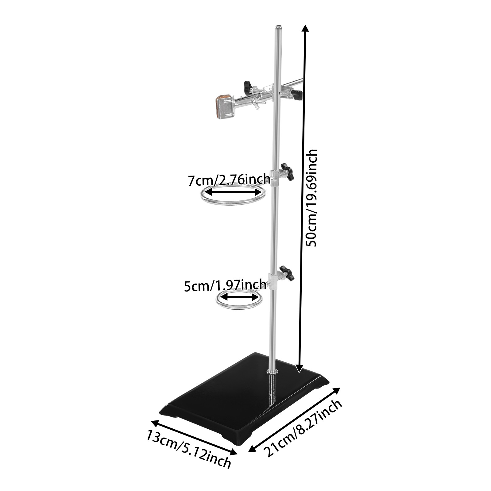 Lab Iron Stand Clamp Ring Set – 50cm Support Holder for Chemistry Experiments