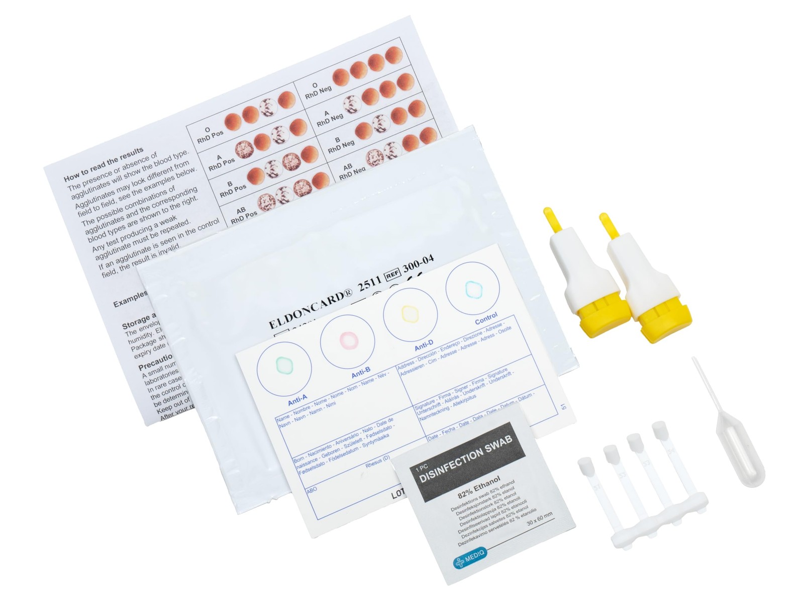 Eldoncard INC Blood Type Test (Complete KIT) – Find Out if 11 Piece Set, Red
