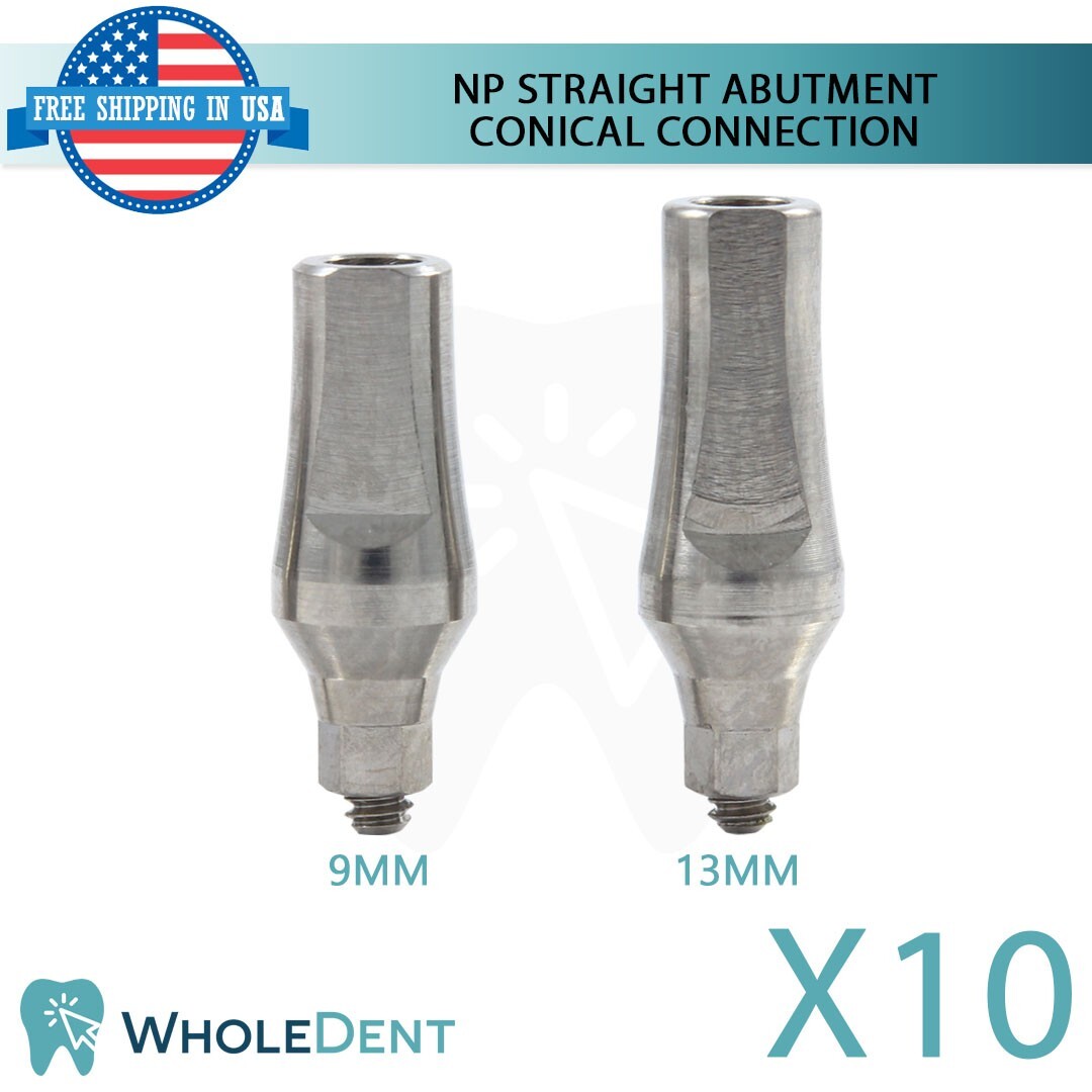10x NP Conical Connection Straight Abutment Titanium Dental Ø3.5mm