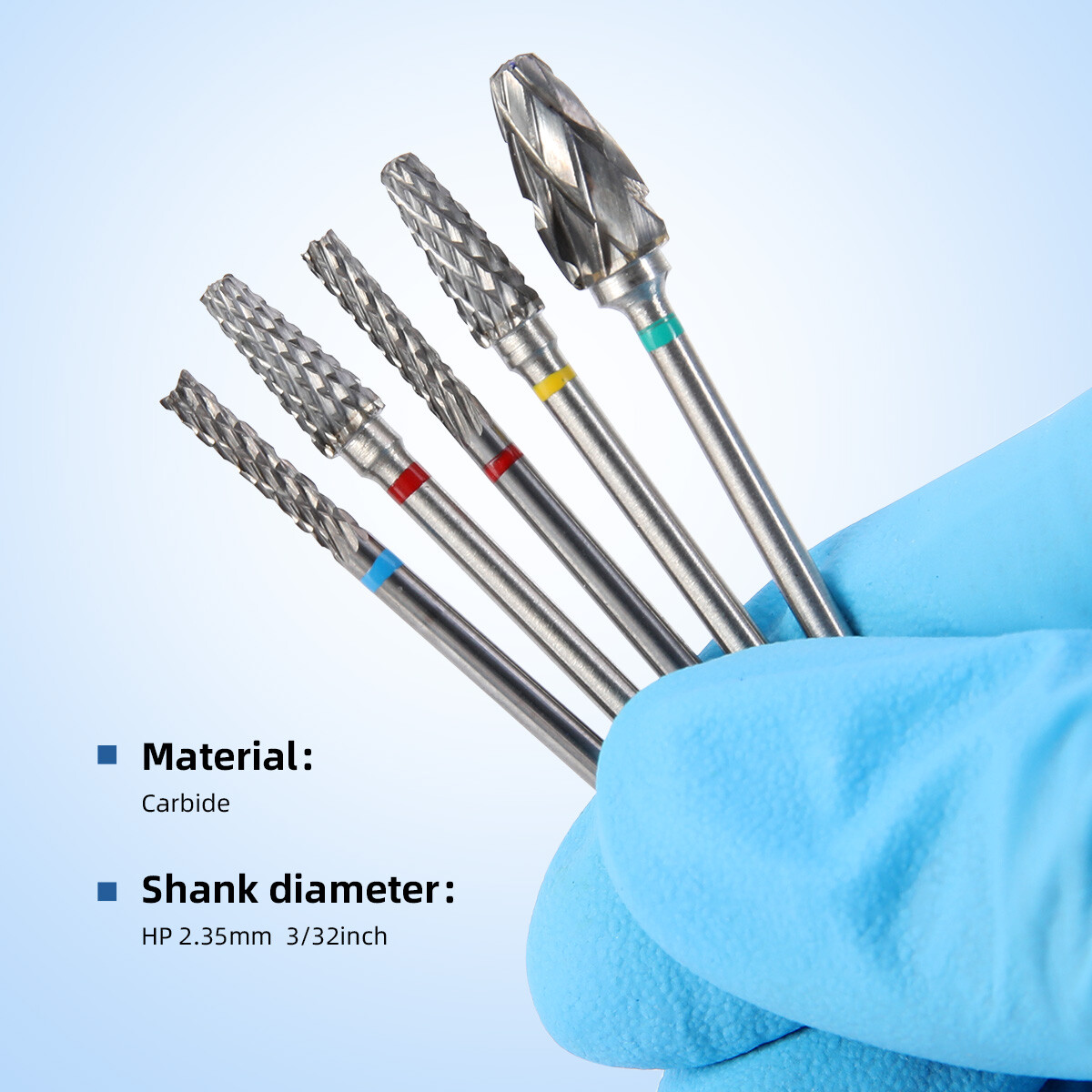 AZDENT Dental Lab HP 2.35mm Carbide Drills Polishing Kit Grinding Polishers Bur