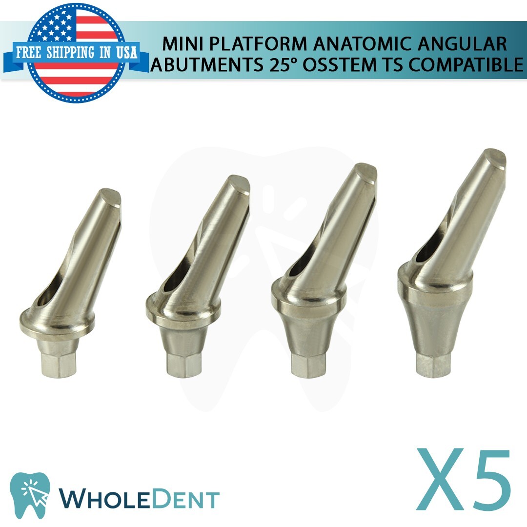 5x Mini Angled Anatomic Abutment 25° Titanium Dental Osstem® TS Compatible