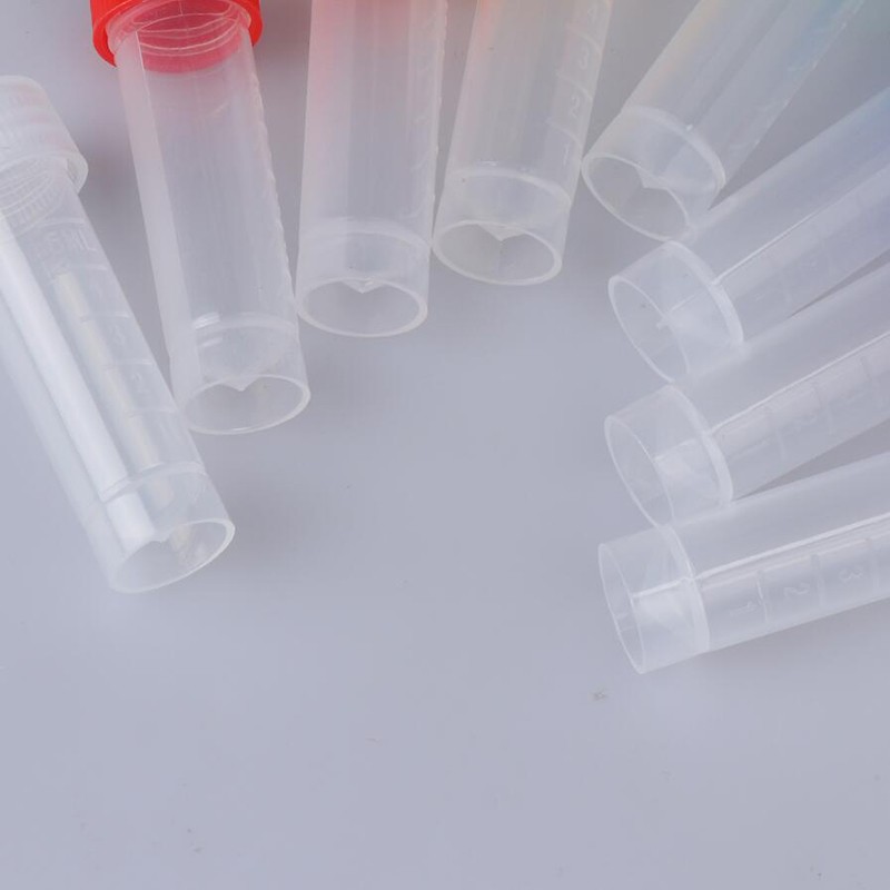 10Pcs 5ml Plastic Test Tubes Vial With Screw Seal Cap Pack Contai KsK1CAWOUS