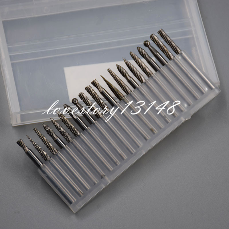 20 Pcs 1/8″ Tungsten Carbide Cutter Rotary Burr Set Engraving Bit 3*3 mm Sold