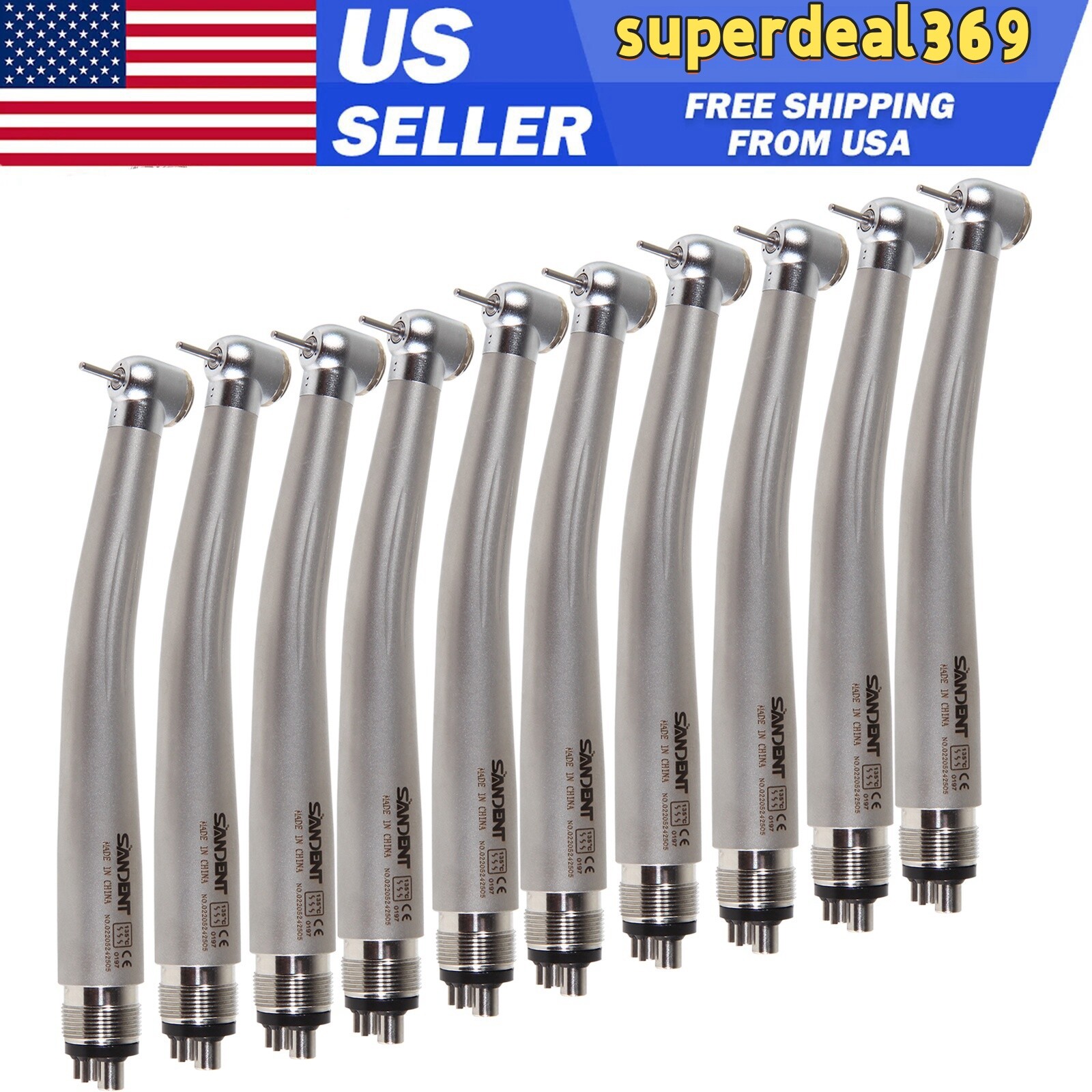 SANDENT NSK Style Dental High Speed Handpiece Push Button Turbine 2Hole 4Hole