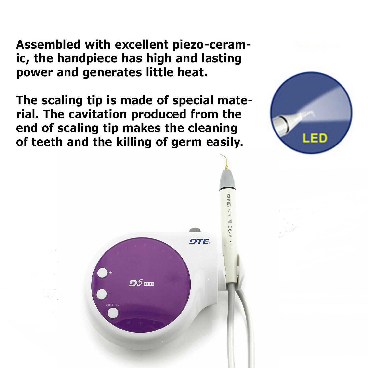 100% Woodpecker Dental O-star Curing Light Lamp 1 Sec Curing iLED/ Plu/ II