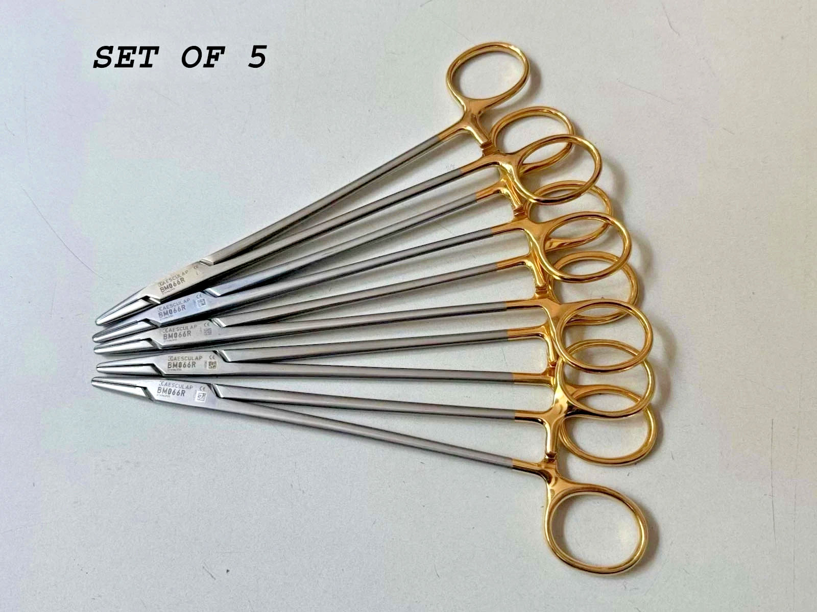 Aesculap BM066R ( LOT OF 5 ) 180mm Needle Holder FINE GRIP 7″ FOR SURGICAL
