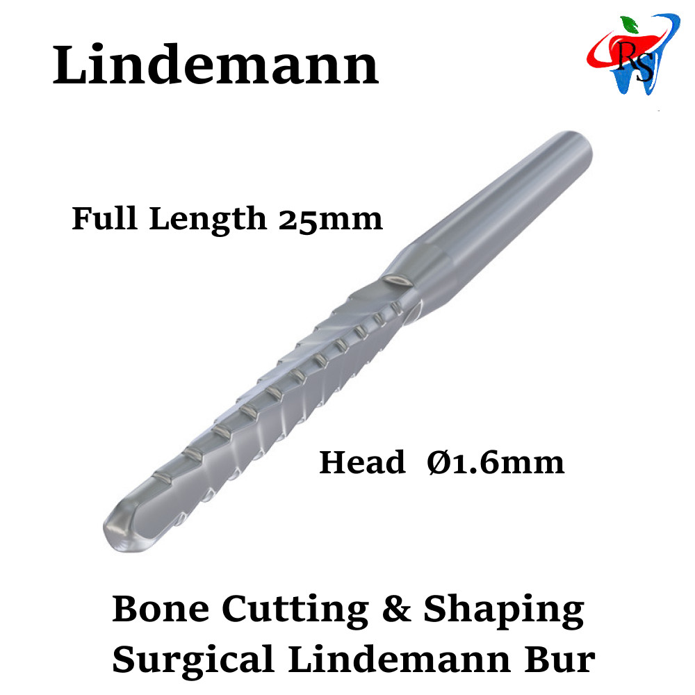 1x RS Dental Surgical Bone Carbide Cutter Lindemann Bur Drill Cross Ø1.6mm L25mm