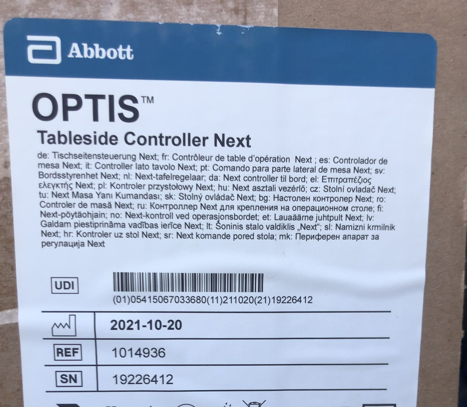 ST JUDE MEDICAL ABBOTT TABLESIDE CONTROLLER NEXT REF.#1014936 New Unopened Box