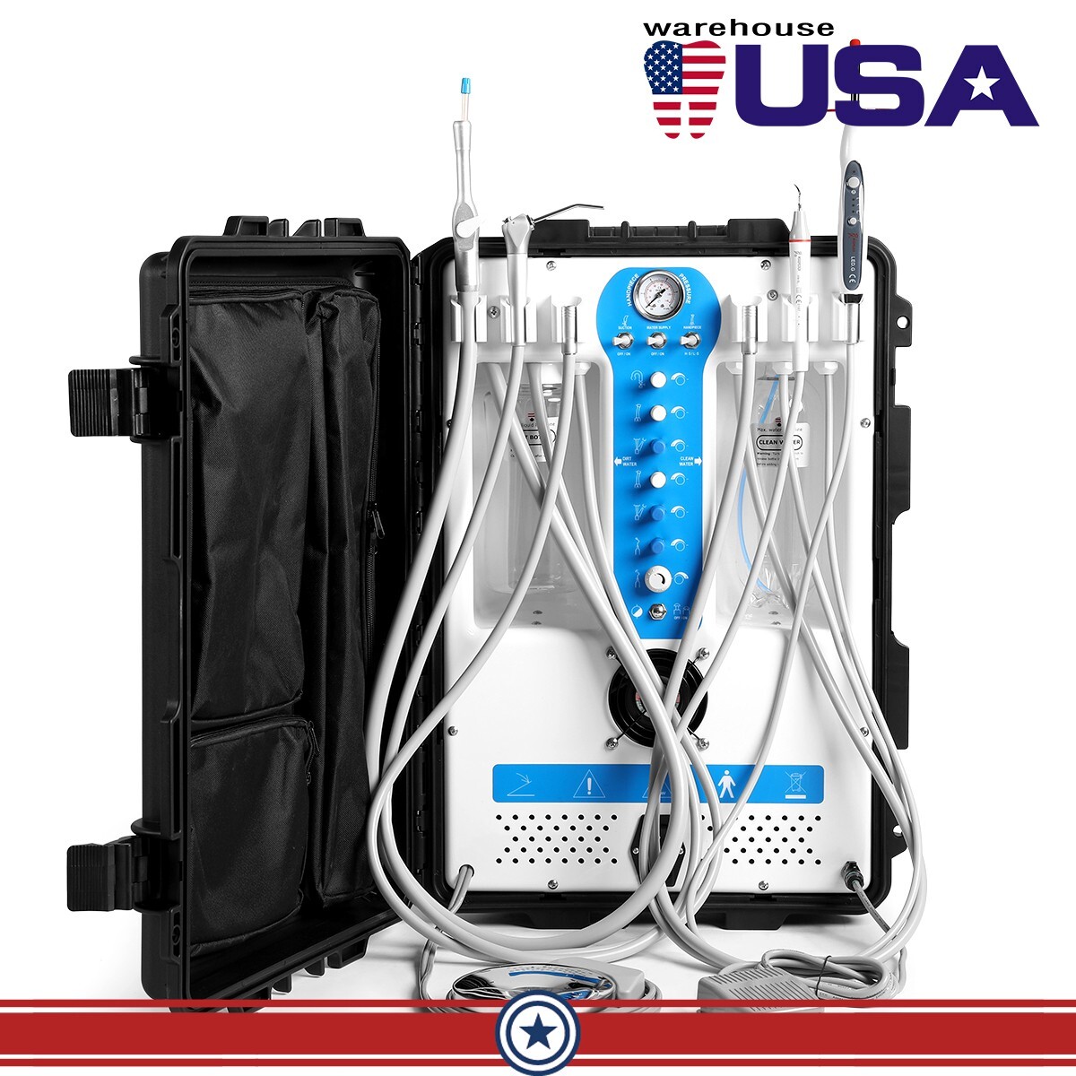 Dental Mobile Delivery Unit Air Compressor Strong Suction 4Hole / Portable Chair