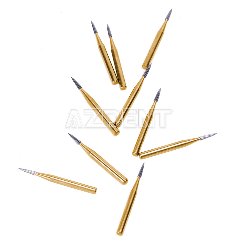 Dental Tungsten Carbide Gold Burs Trimming & Finishing & Polishing Flame FG7901