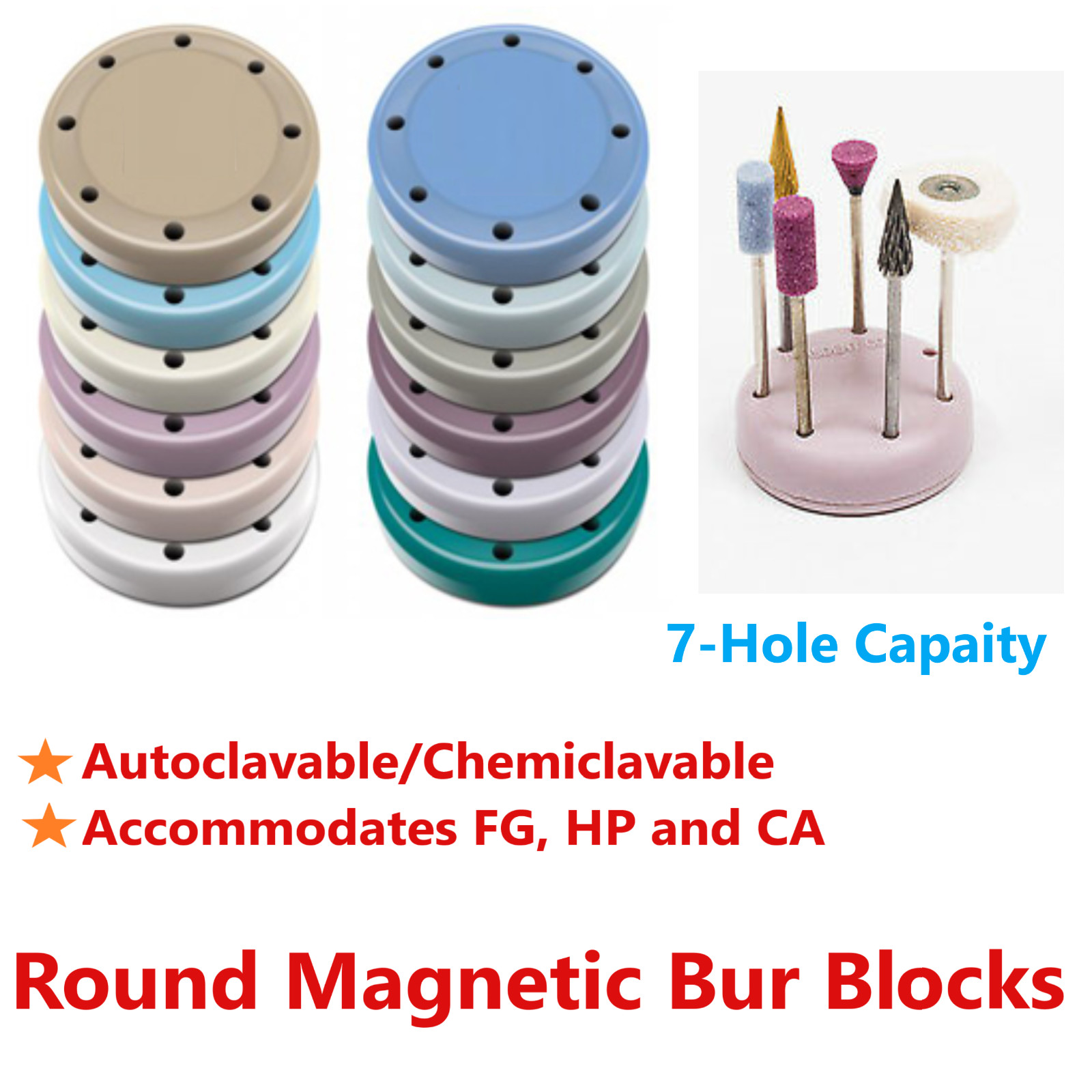 Dental Magnetic Bur Block Holders For :FG, RA, HP, FGOS, 7 Hole, 14 Hole 28 Hole