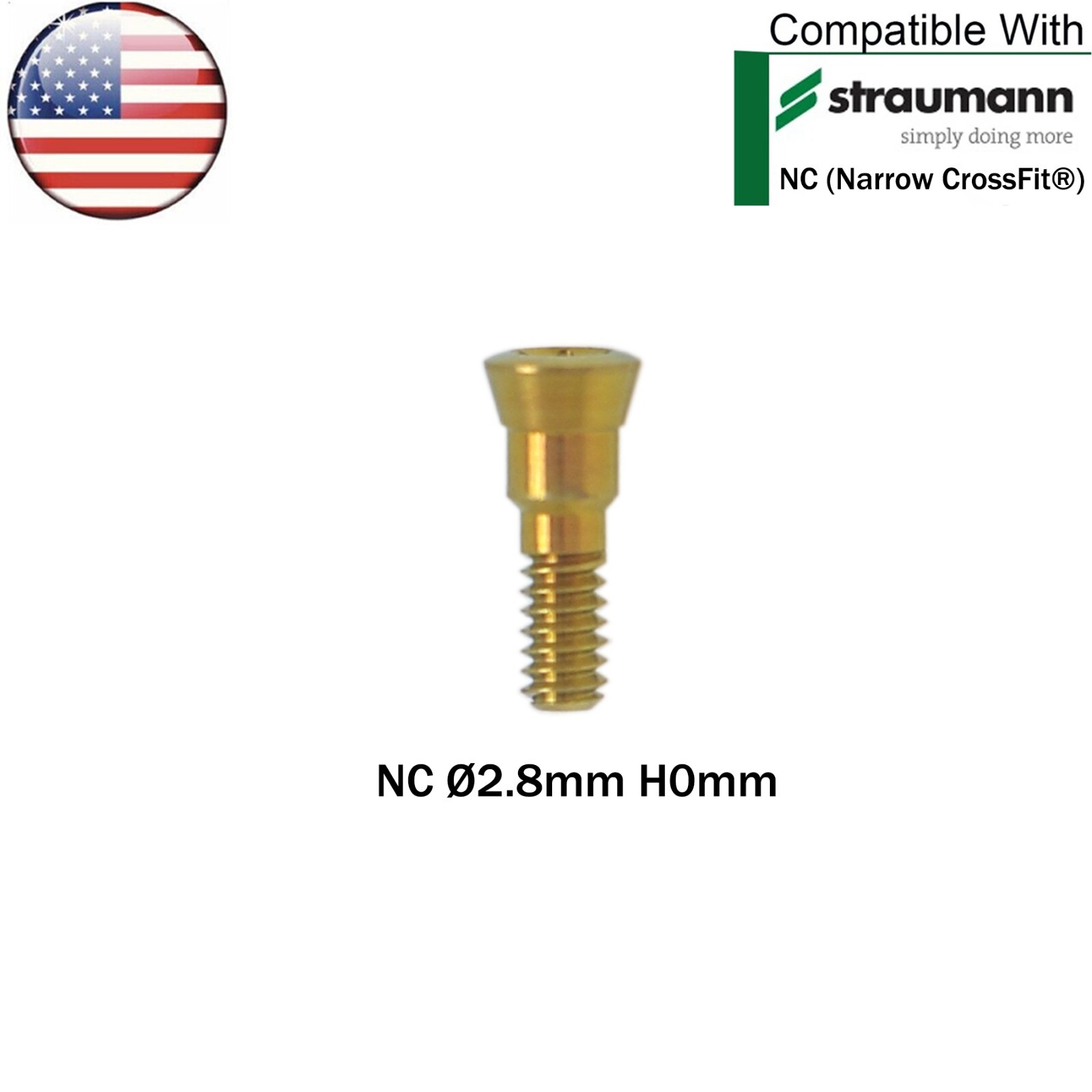 US Dental NC/RC Closure Screw Healing Cap Abutment GH 0/0.5mm fits Straumann ITI