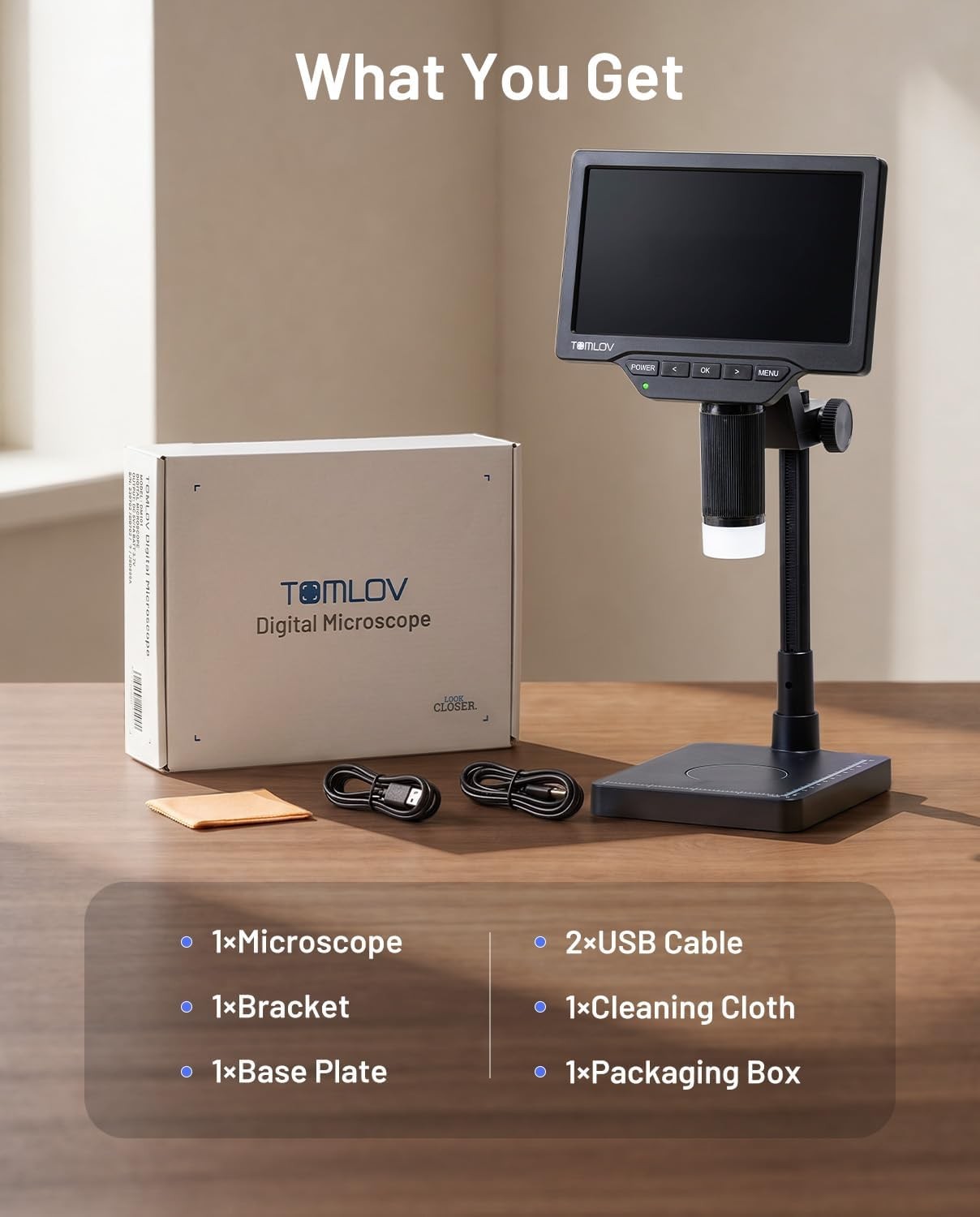 TOMLOV Coin Microscope w/ Weighing Scale Digital Microscope 200X Coin Full View