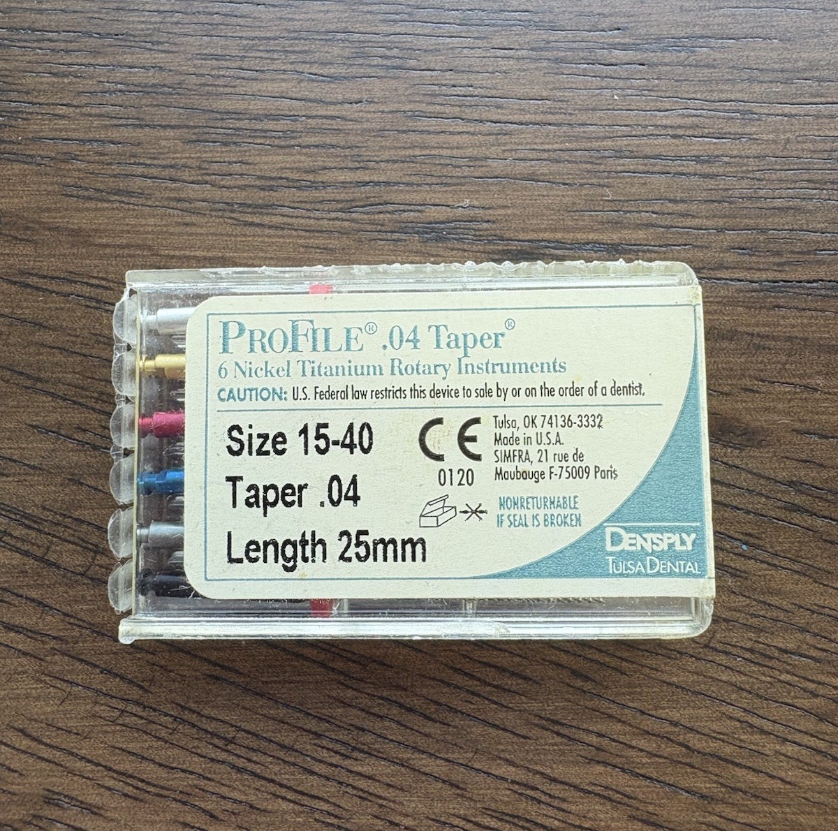 Dentsply ProFile .04 NiTi Rotary Files #15–40 25mm Endodontic Assorted Set