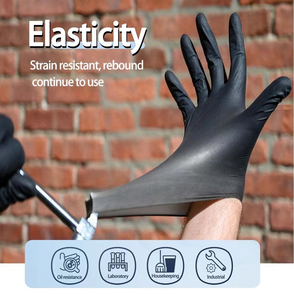 5.5 Mil Black Nitrile Gloves: Powder-Free, Latex-Free (100-Count)
