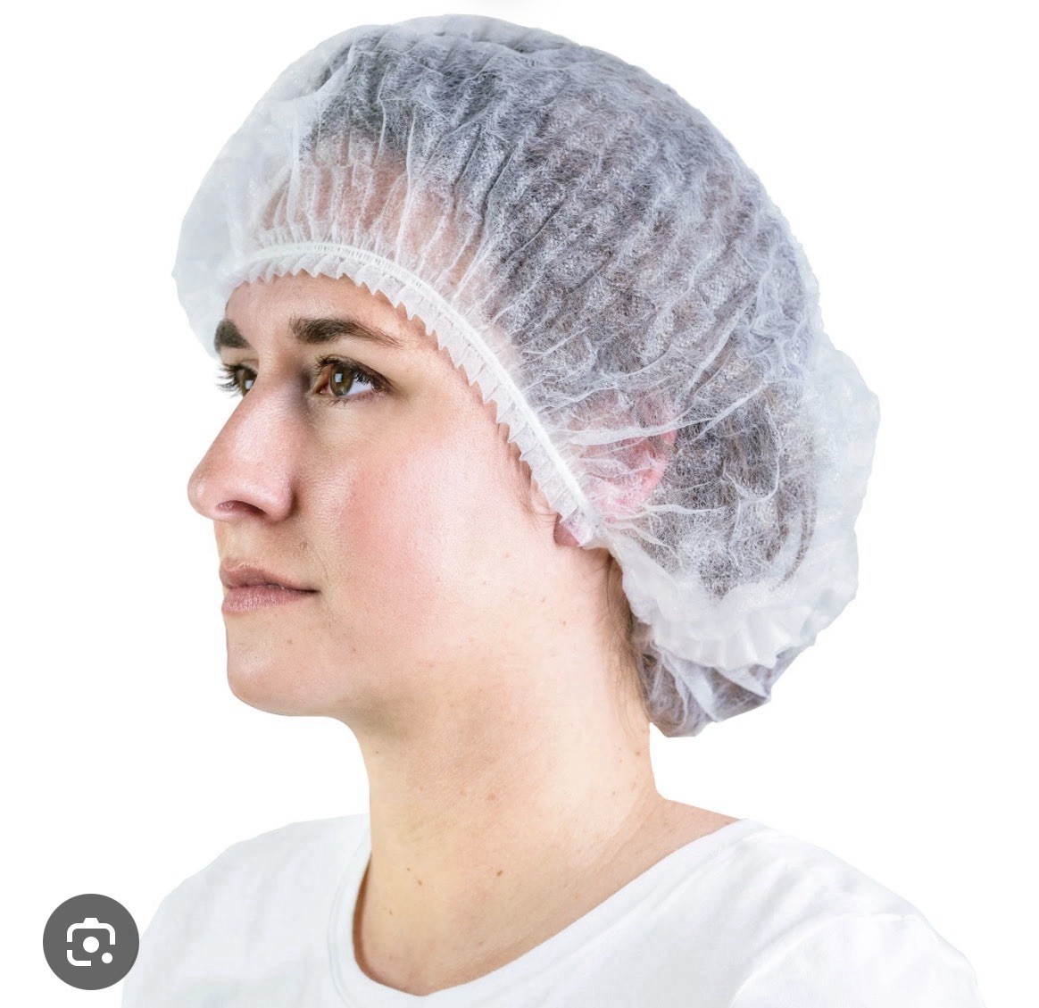 Case 1000 Count Disposable Hair Net Non-Woven Head White Bouffant with Cap Clip