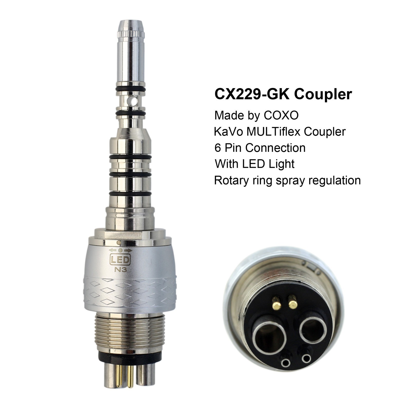 COXO Dental Handpiece Quick Coupling Coupler Swivel 4 Hole 6 Pin KaVo NSK Sirona