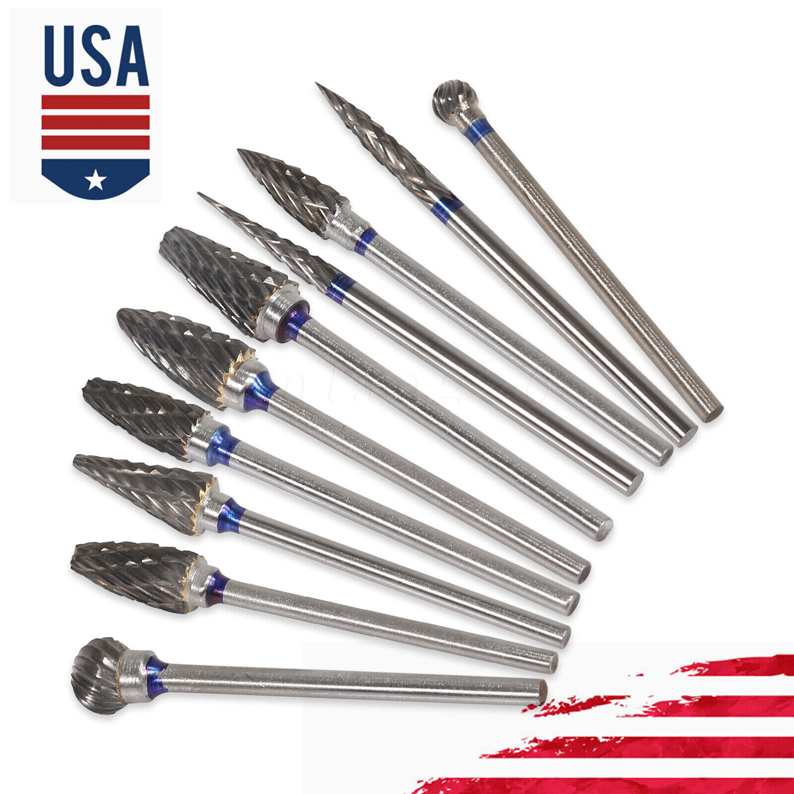 10 Pcs HP Tungsten Steel Carbide Cutter Dental Denture Burs Lab Drill Polisher P
