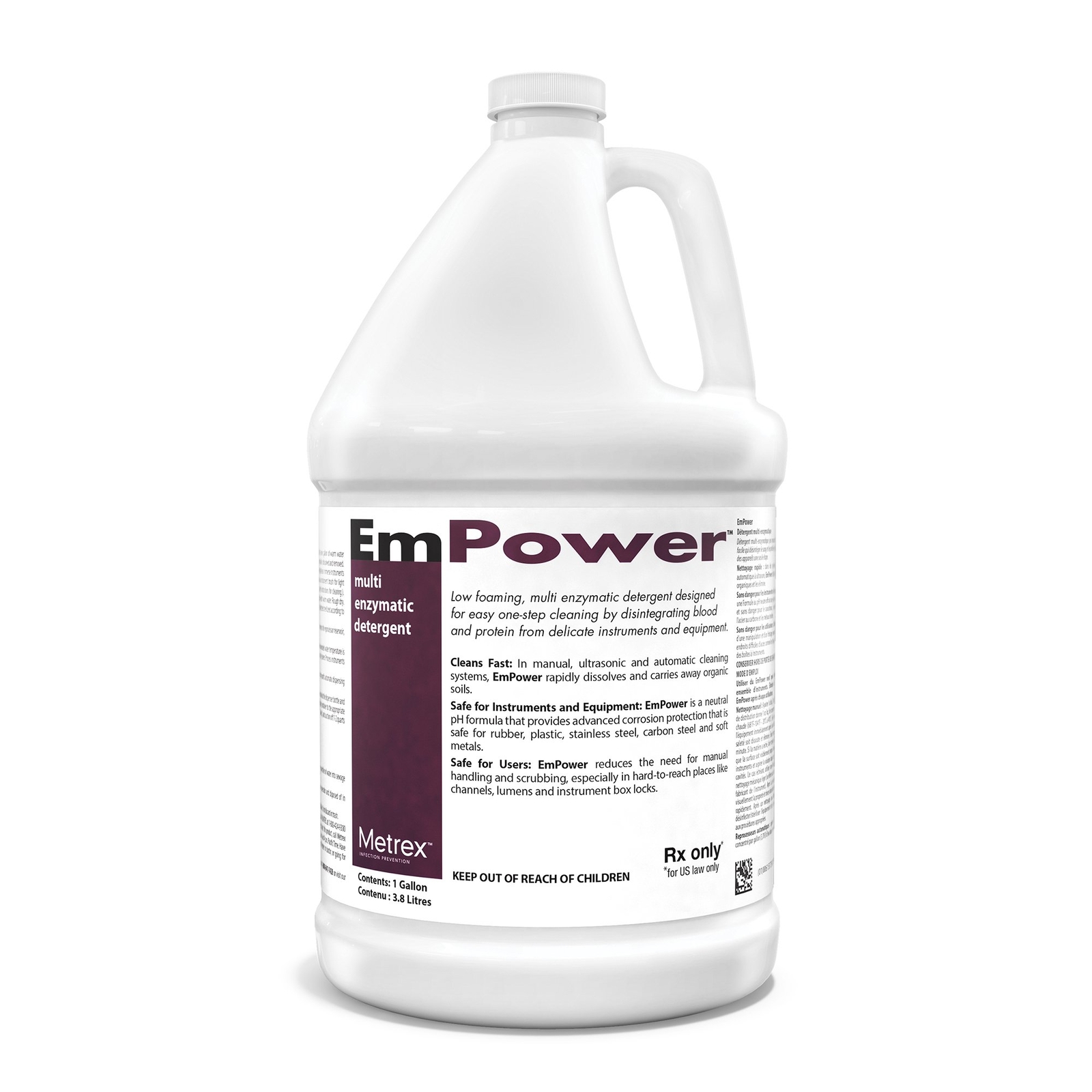 EmPower Multi-Enzymatic Instrument Detergent 1 gal. Jug Fresh Scent 4 Ct 10-4100