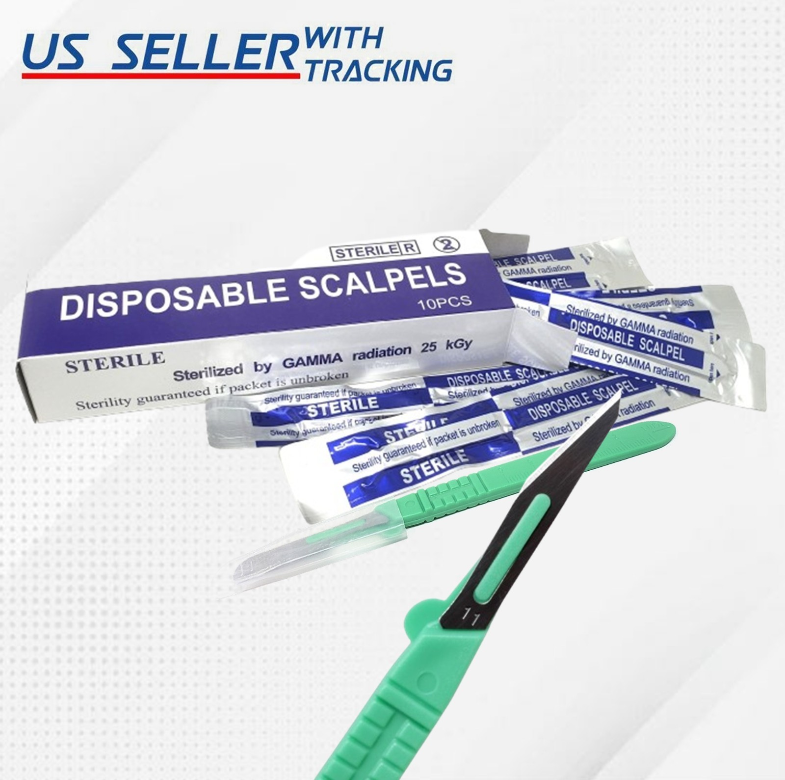 STERILE DISPOSABLE SCALPELS #11 – 10 PCS SINGLE USE-DENTAL,SURGICAL,DERMAPLANING