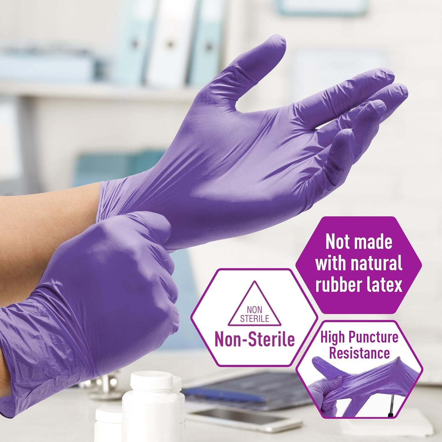 MedPride Powder-Free Nitrile Exam Gloves, Iris Blue, Medium, Box/100 – USA