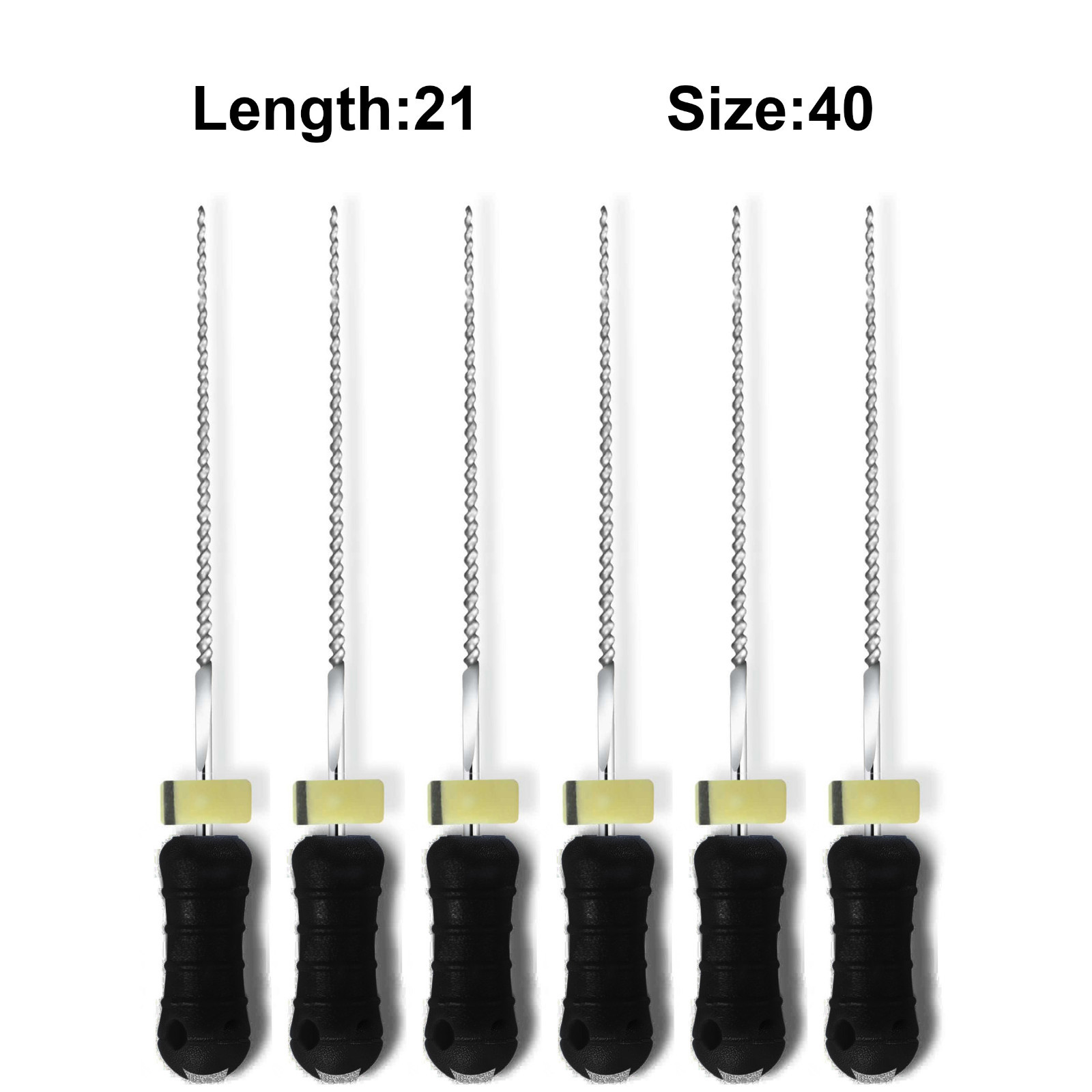 Sky Choice K-Files – 21 mm Length, Size 40 Black with Rubber Stopper 6/Pkg
