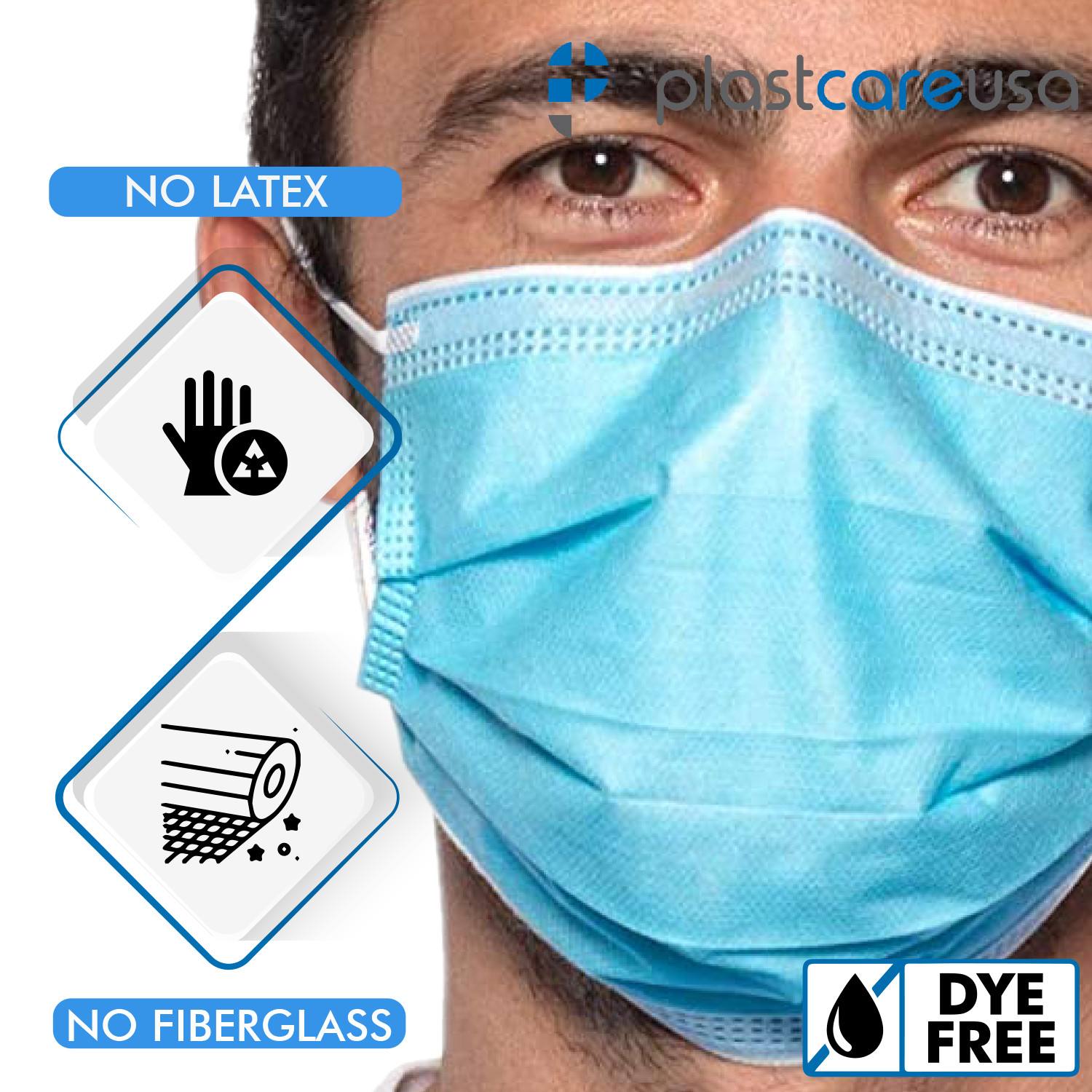Bulk 500 or 1000 4 Ply ASTM LEVEL 3 Blue Disposable Medical Surgical Face Masks