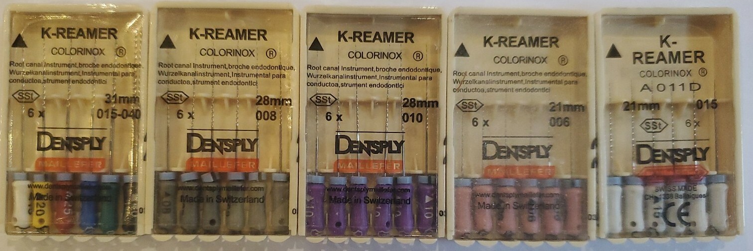 Dentsply Maillefer K-Reamer Endodontic Dental Files 5 Packs any size 28 mm