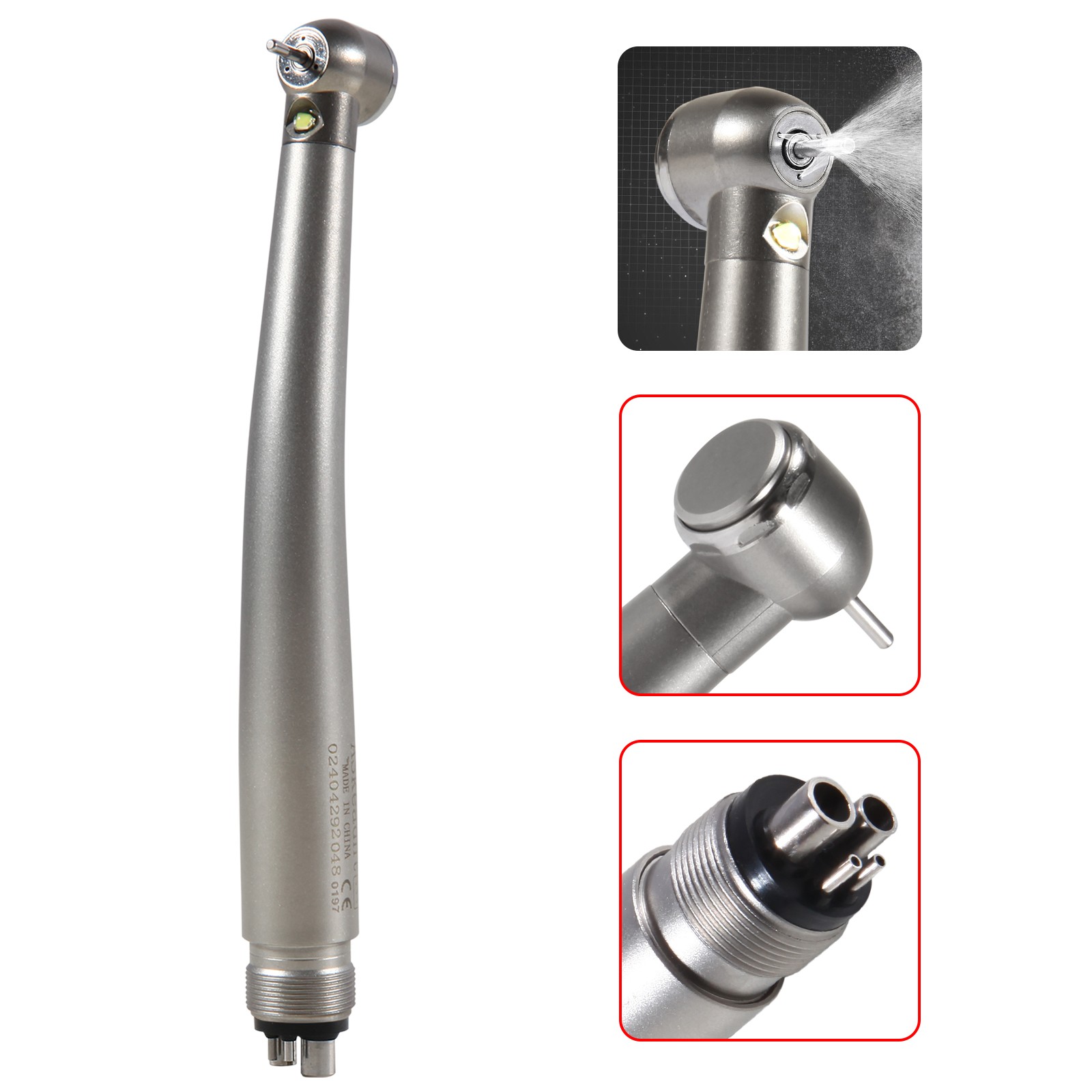 ASkeadnt E-generator Dental LED Fiber Optic /High Speed Handpiece 4 hole NEW