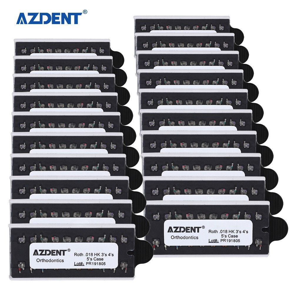 AZDENT Dental Ortho Monoblock Brackets Braces Mini Roth .018 Hooks 3-4-5