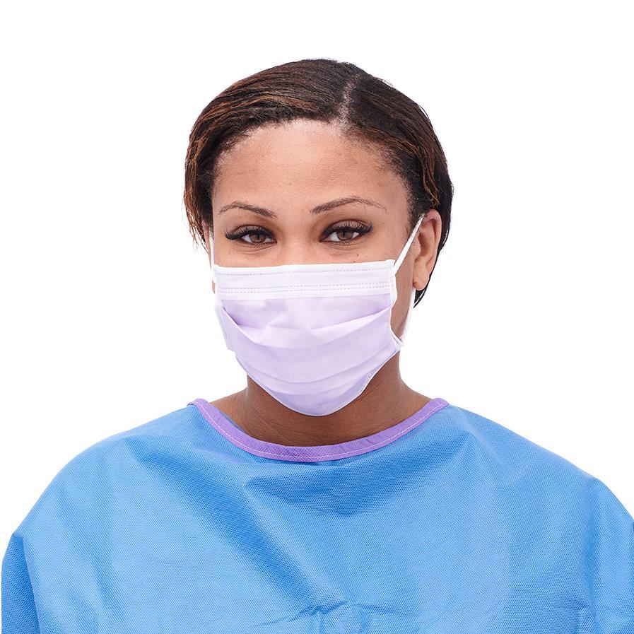 ASTM Level 3 Procedure Face Mask, Purple, box