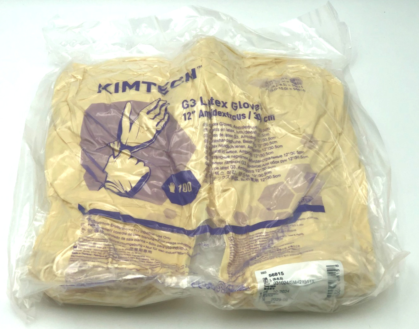 Kimtech 56815 – G3 Disposable Latex Gloves, Beige, Sz: L / Large (8-8.5), 100 Pk