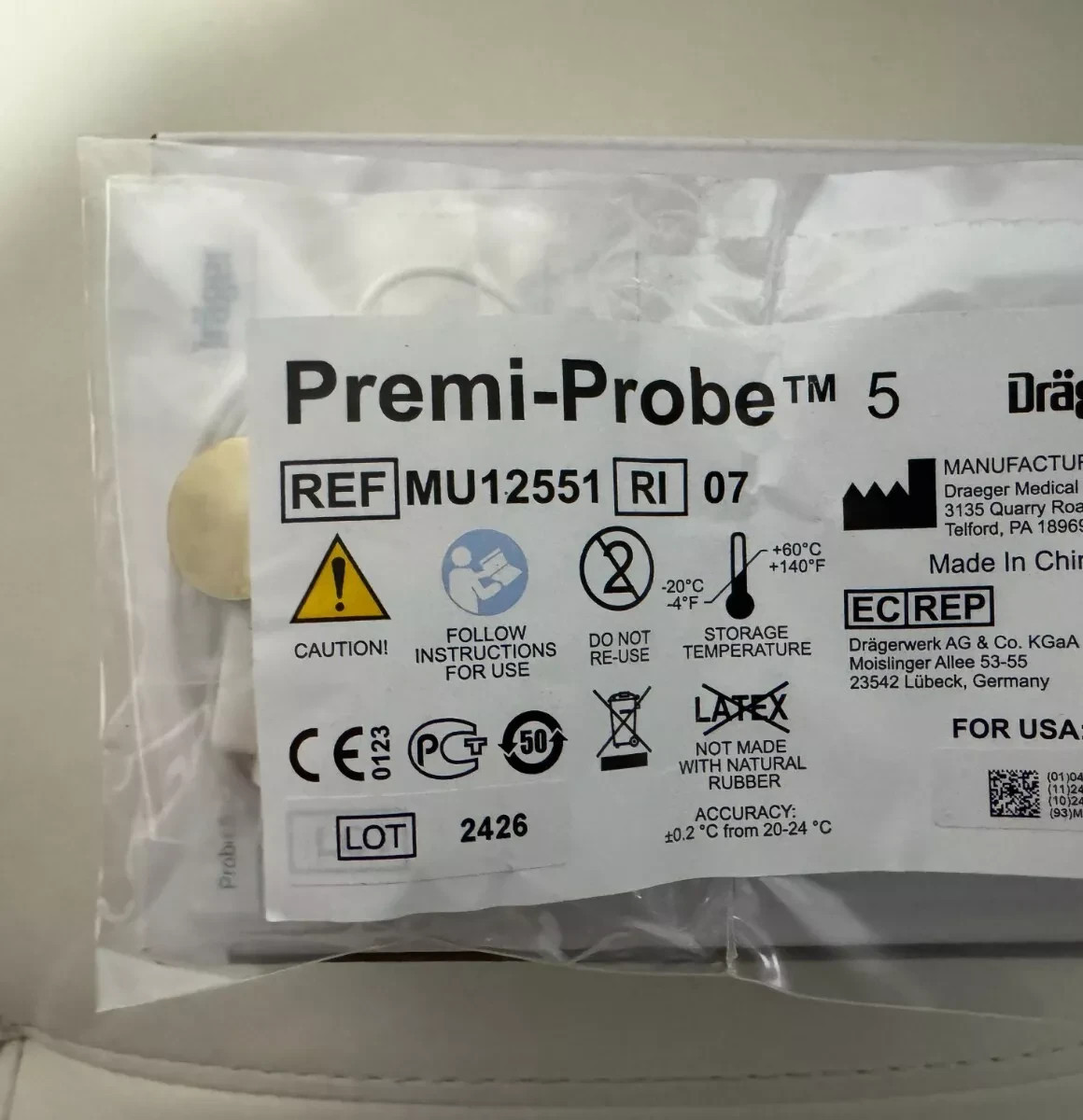 Drager Premi-Probe Skin Temperature Probes – MU12551 10 Piece Per Box, New