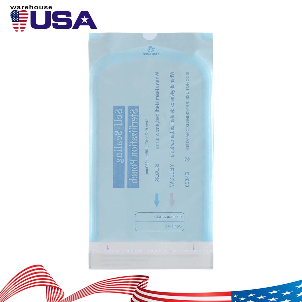200pcs Dental Self Sterilizer Pouches Autoclave Tattoo Tools Bags 5.25”x10”