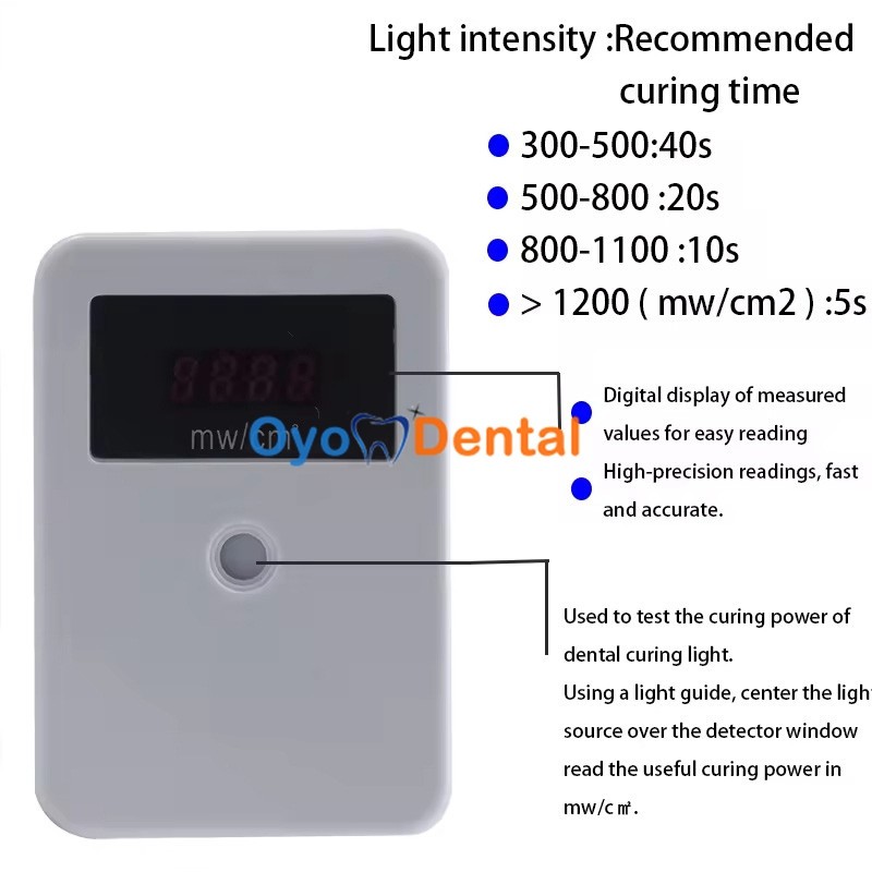 1Pcs LED Curing Light Meter LED Radiometer for Dental Curing Light Lamp