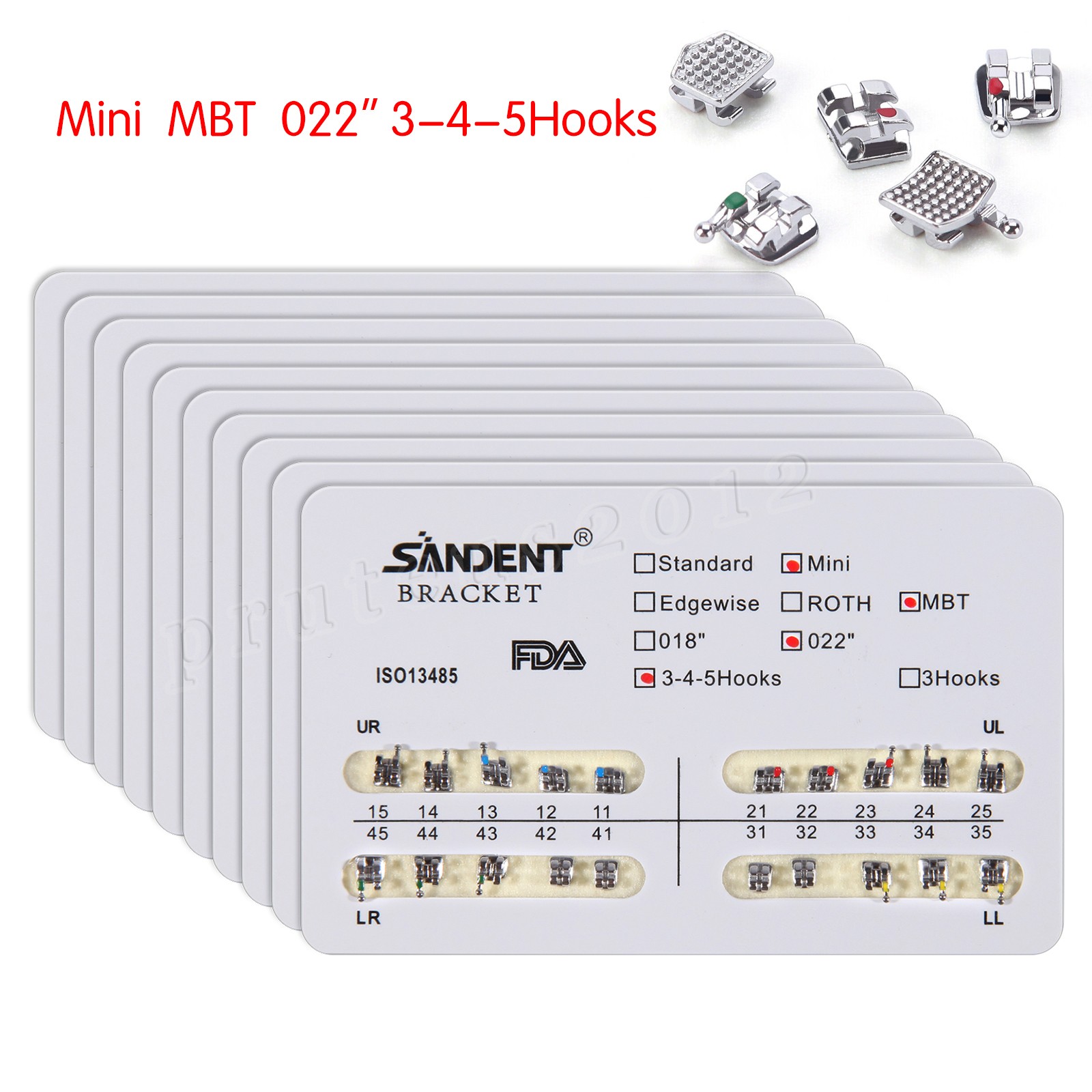Dental Orthodontic Braces Brackets Mini Roth.022 Hook345/Arch Wire Nature CE