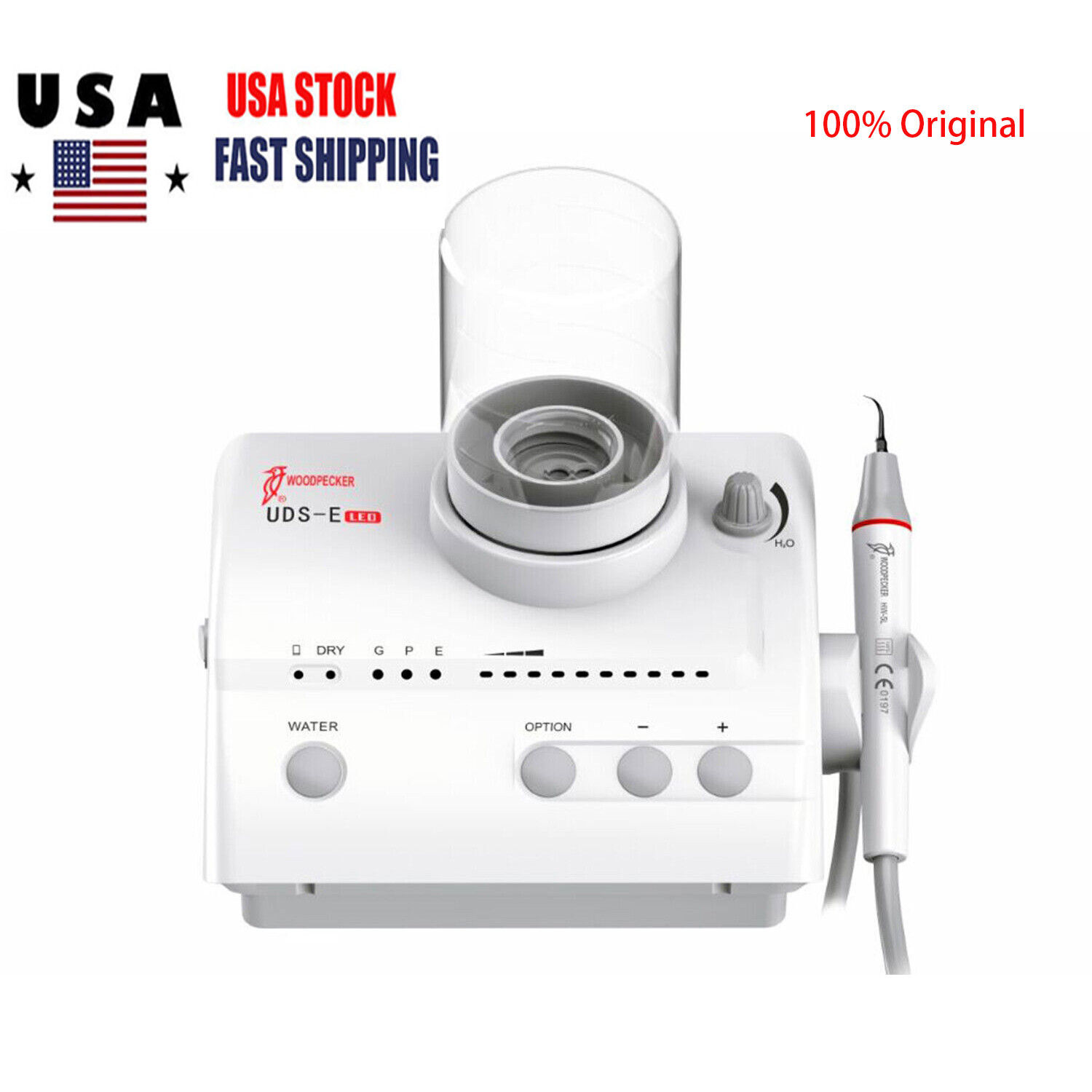 100% Original Woodpecker UDS-E LED Dental Ultrasonic Piezo Scaler Handpiece FDA