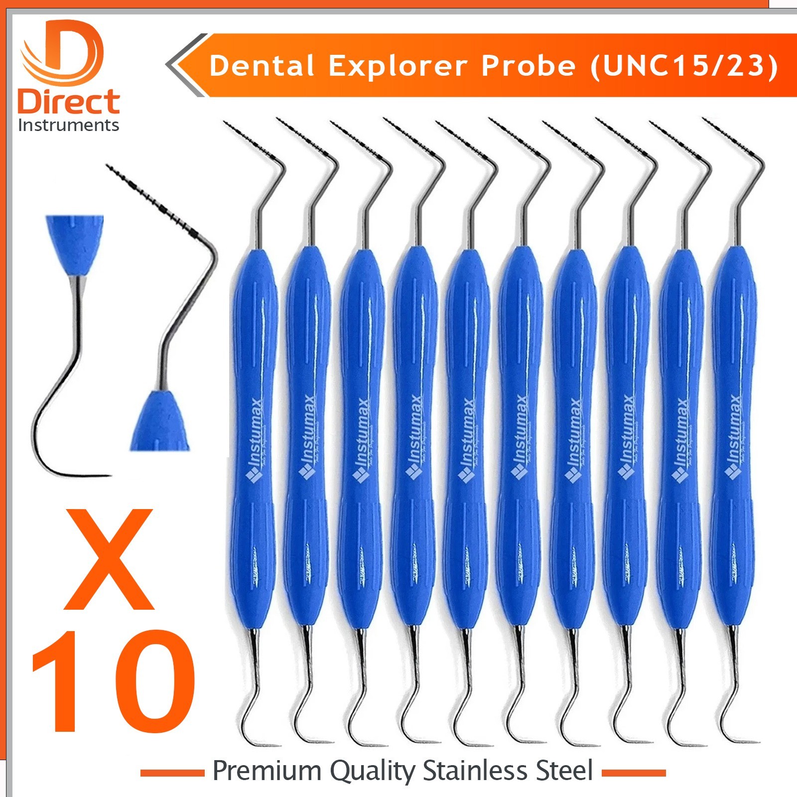 Dental Perio Probe UNC 23/15 – Double Ended Explorer with Silicone Handle Tools