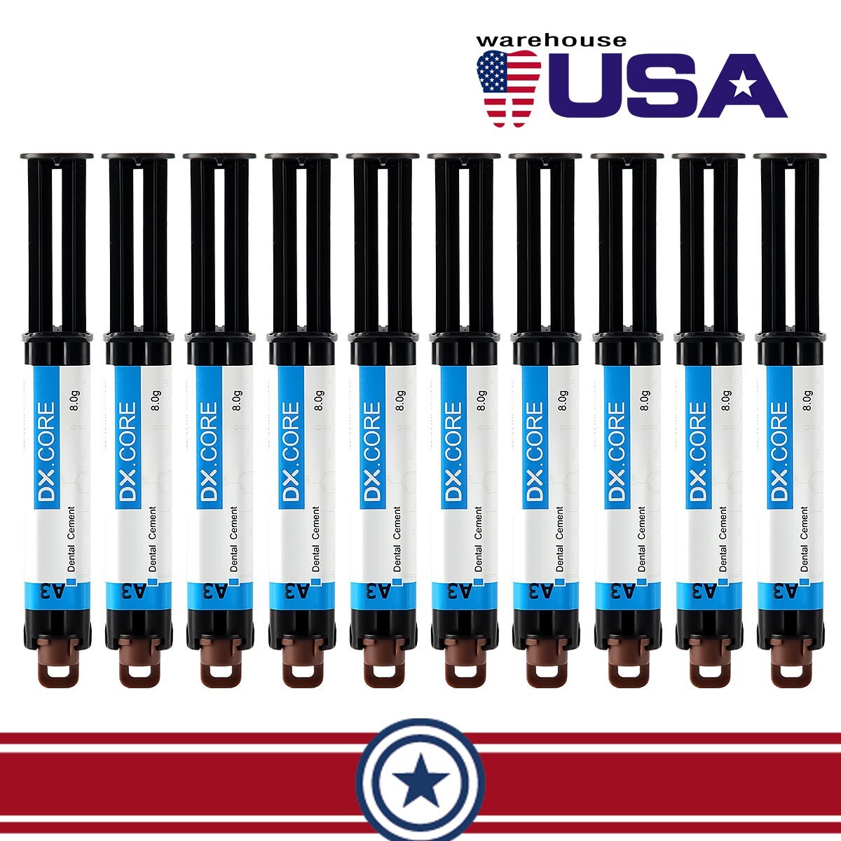 Dental Dual Cure Core Build Up Composite Resin Flowable Refill Shade A2 A3 8g/Pc
