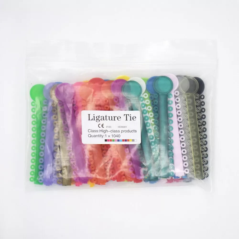 1040Pcs/Pack Ortho Dental Elastomeric Elastic Bracket Ligaduras Ties Mixed Color
