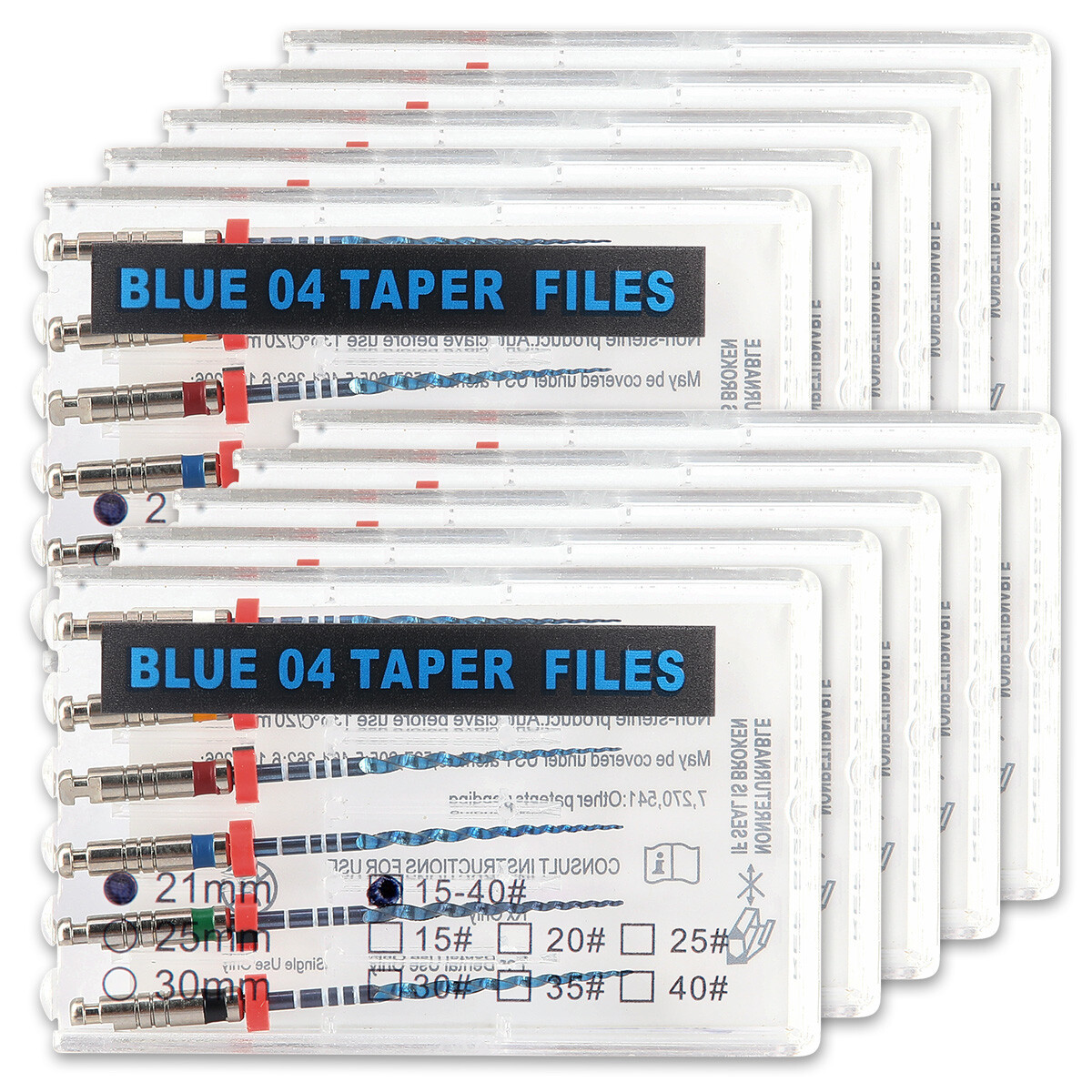 Dental Endo V Blue Engine Use Root Canal 21mm/25mm All Taper Rotary Files 6pc/pk