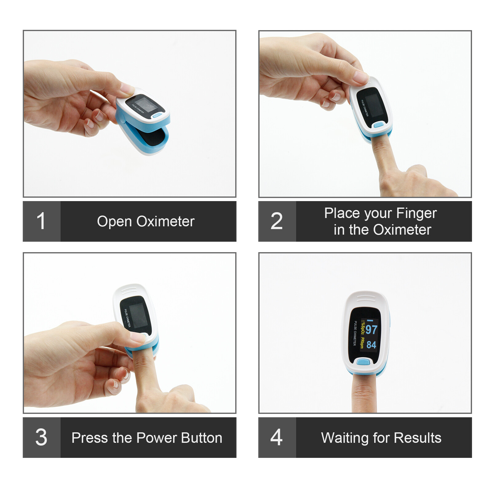 SpO2 PR Finger tip Pulse Oximeter Blood Oxygen Heart Rate Monitor Pouch& Lanyard