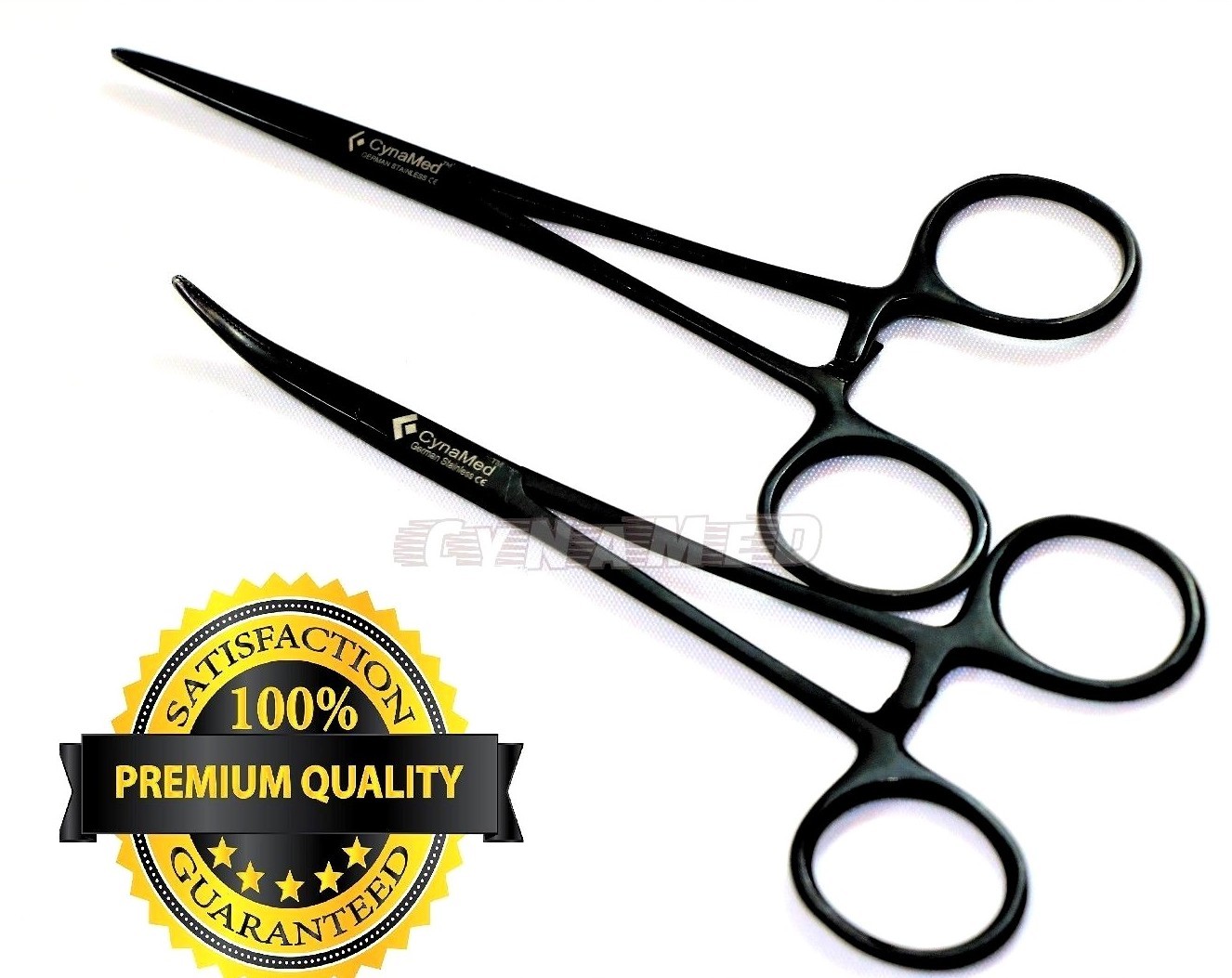 PREMIUM Hemostat LOCKING Forceps 5.5″ STR + CVD Black Fluoride Coated GERMAN