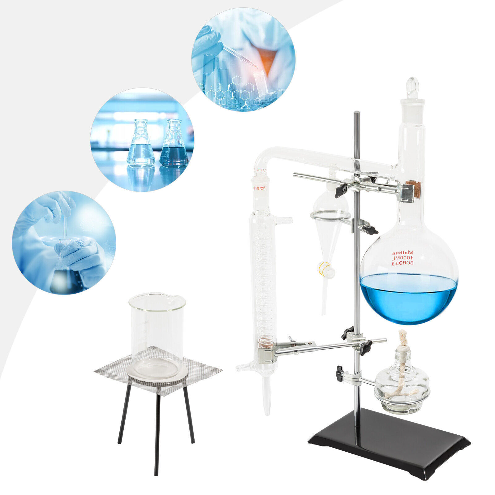 1000ml Distillation Apparatus Chemistry Lab Equipment For Chemistry Experiment~
