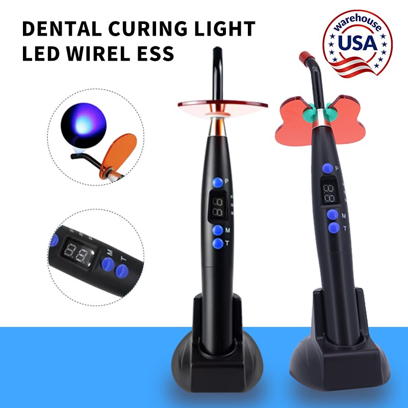 Dental Curing Light 5W LED Wireless Cure Lamp Cordless Dentistry Machine Black